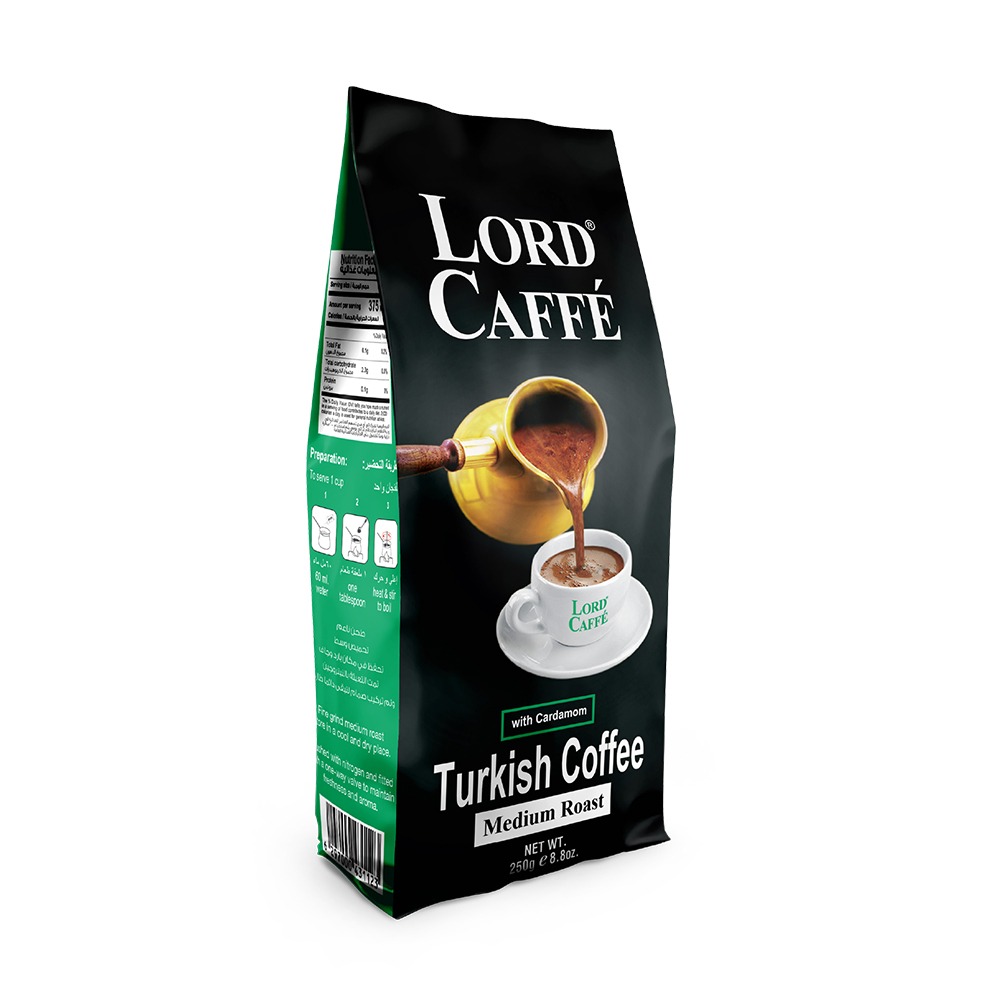 LORD TURKISH COFFEE MED ROAST W/ CARDMOM 250G